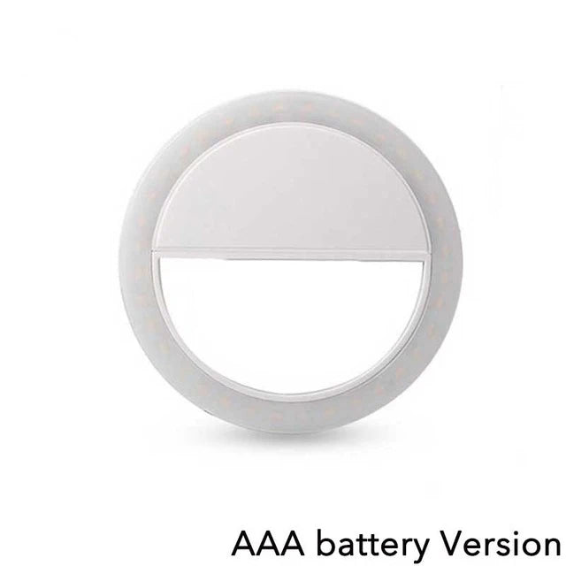 AAA Battery LED Selfie Lamp Mobile Phone Lens Portable Flash Ring Led Luminous Ring Clip Light For Cell Phone TikTok Video Live