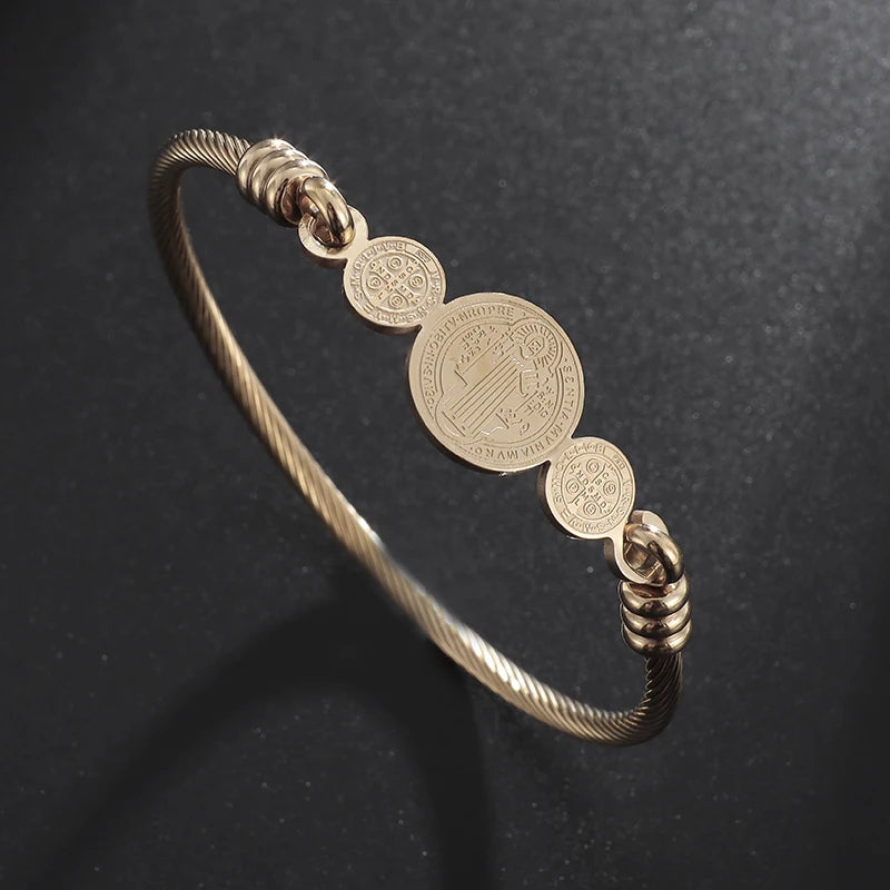 Creative Design Cutlery Knife Fork Men Bangles Women Stainless Steel Friendship Arm Cuff Open Bracelet Fun Trend Jewelry