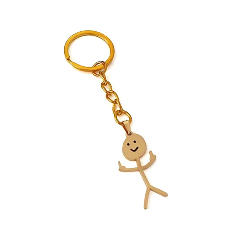 1PC Interesting Match People Than Heart Middle Finger Couple Keychain Car Personality Cute Funny Student Car Pendant Accessories