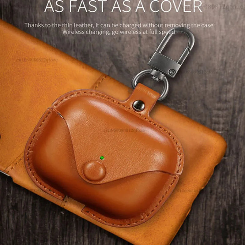 For Airpods Pro 2 Case Leather Business Earphone Case Headset Shell Headphone Cover For Apple Air Pod 3 Pro 2nd Generation 2024