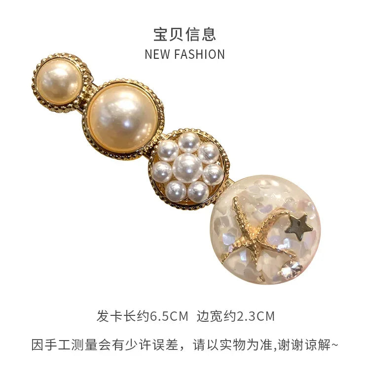 5pcs Women's Hairpin Side Hair Clip Set Designer Pearl Headwear Bangs Hairpin Headpiece Hair Accessories Hairwear Duckbill Clip