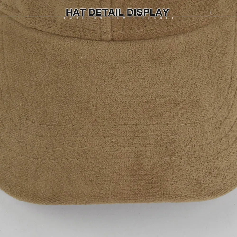 Solid Suede Retro Unisex Cap Casual Plain Baseball Cap Adjustable Snapback Hats For Women Men Hip Hop Cap Street Dad Hat