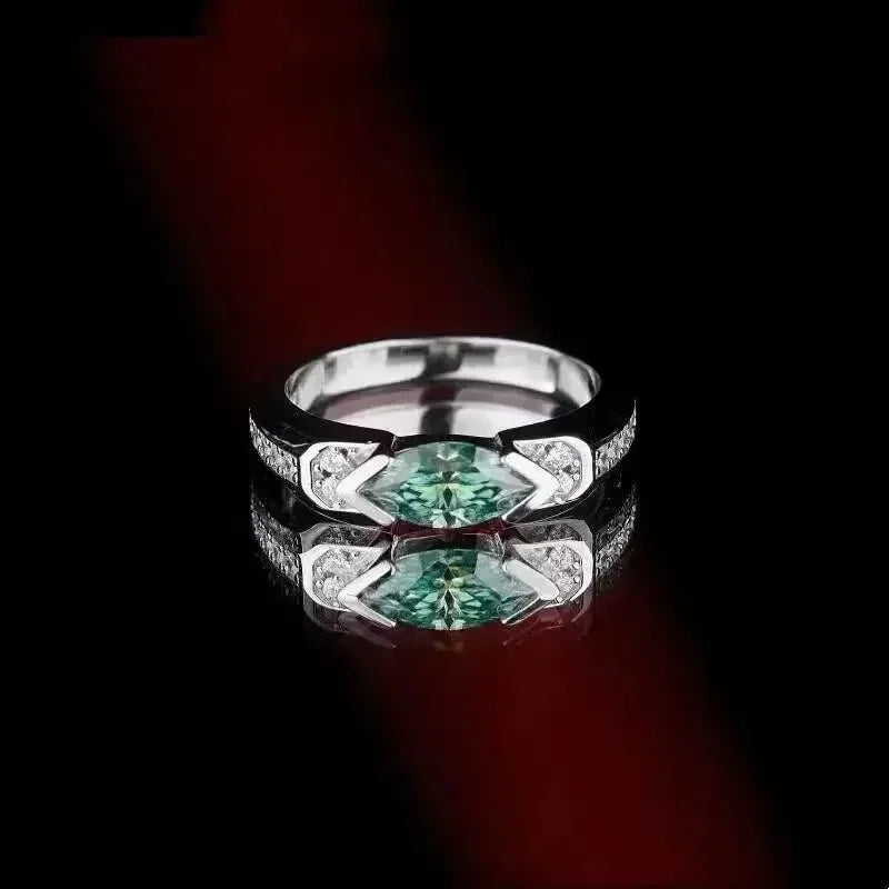 Hot Selling Colored Horse Eye Ring Set with Swiss Diamonds/Cubic Zircon Hip-hop Pop Style Mens  Rings