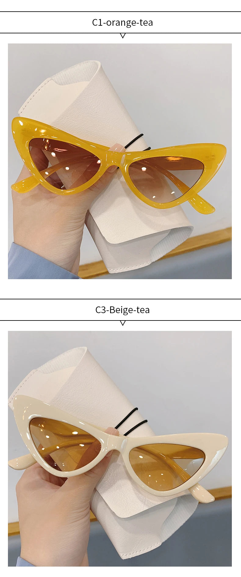 Fashion Cat Eye Sunglasses for Women 2023 New Fashion Vintage Personality Glasses Candy Colors Eyewear Outdoor Street Shooting