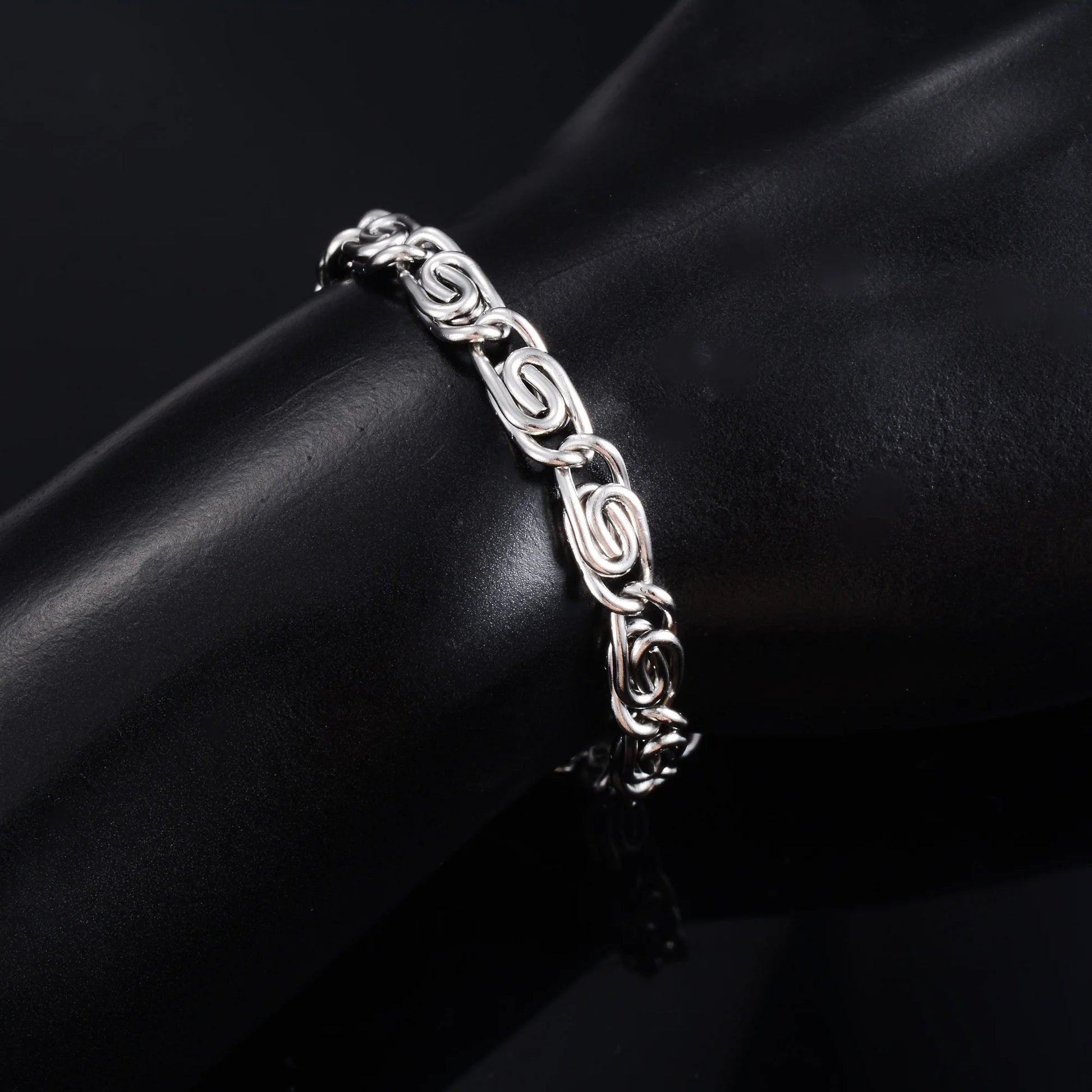 Unique Twisted Stainless Steel Bracelet for Women Men Link Foot Hand Chain with Extender Ankle Anklet Jewelry Accessories Summer