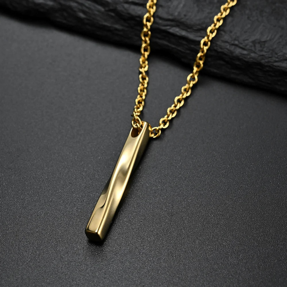Personality Geometric Square Spiral Pendant Necklace for Mens Hip Hop Rock Chokers Stainless Steel Chain Punk Party Jewelry Gift