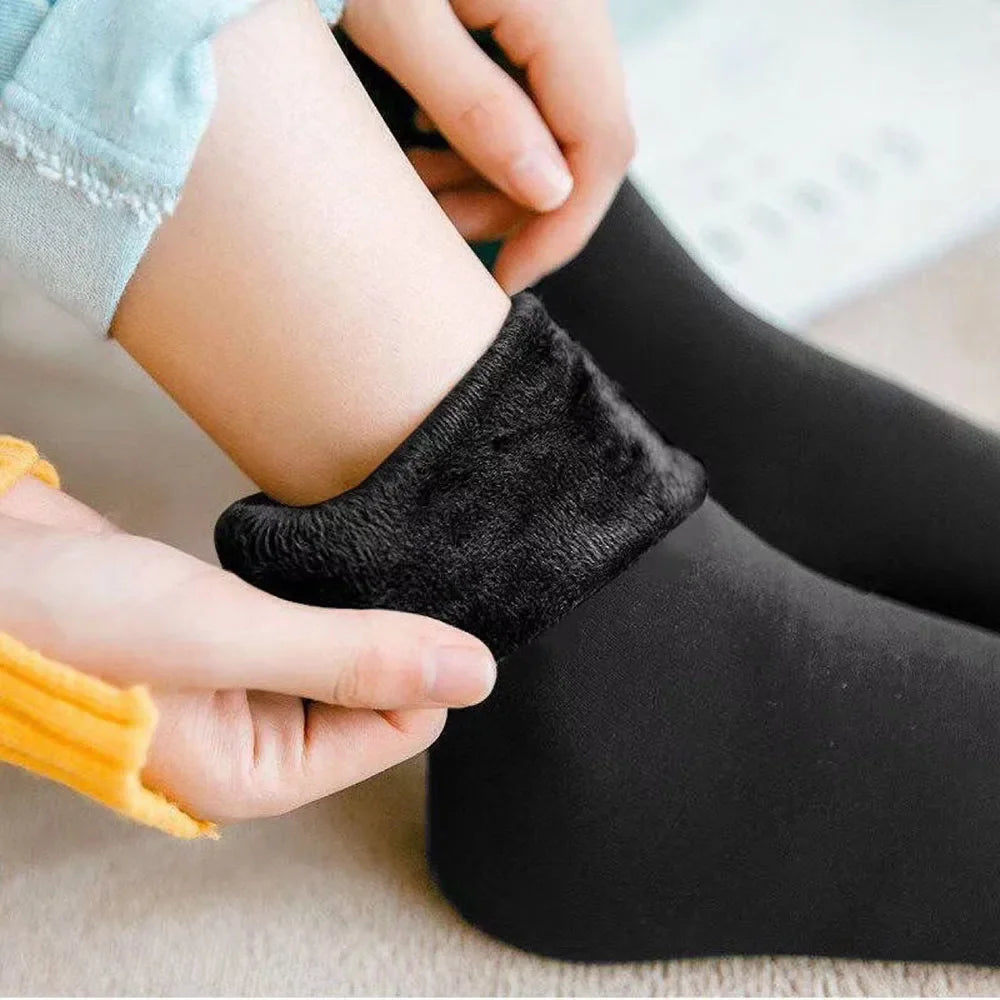 Female Winter Fleece Thick Warm Socks Soft Comfortable Solid Color Home Floor Thick Stocking Soft Boots Sleeping Socks