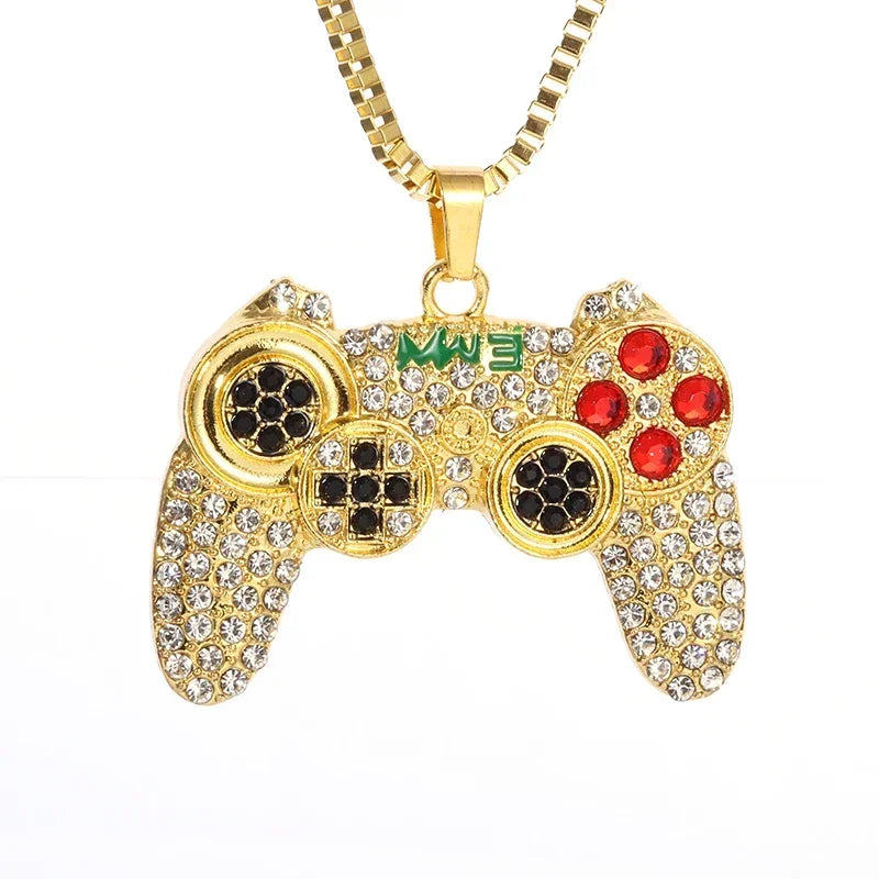 Classic Fashion Necklace Men and Women Hip Hop Punk Letter Micro Inlaid Sliding Pendant Long Necklace