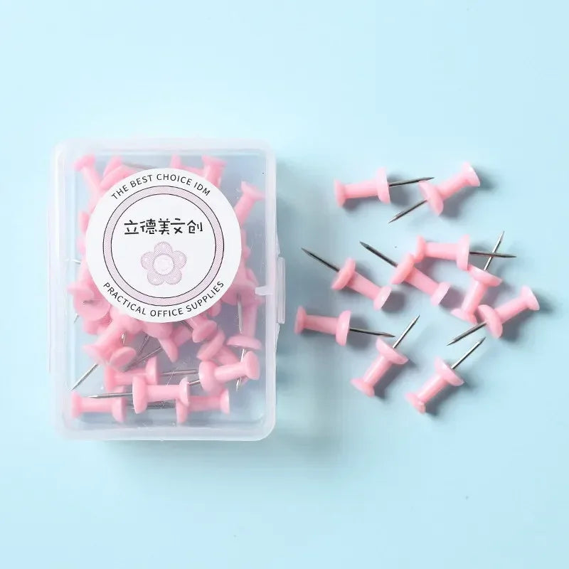 40/10Pcs Pink/Green/Purple Push Pins Thumb Thumbtack Board Pins Drawing Photo Wall Studs Office School Supplies