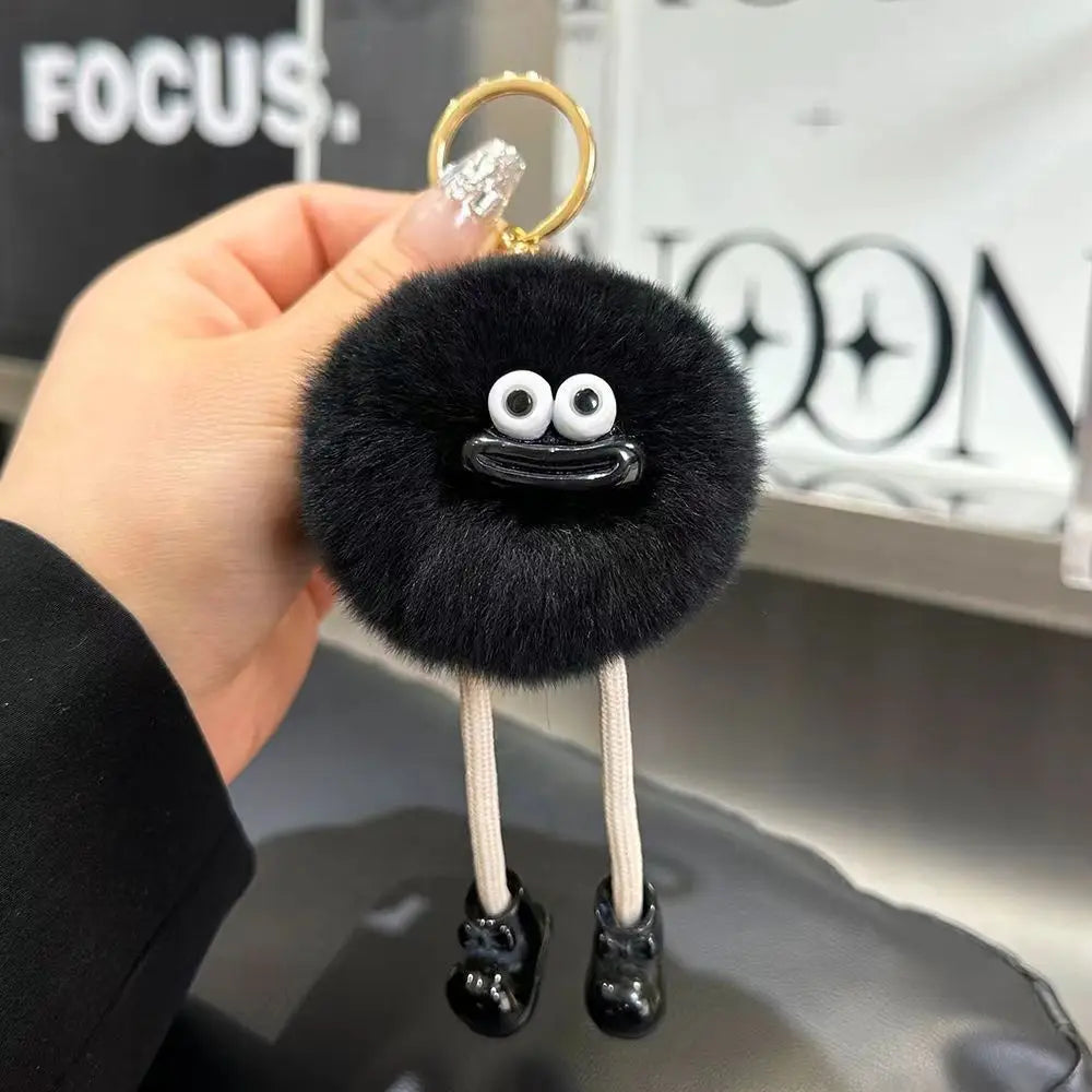 Cute Big Eyes Plush Toys Keychain Cartoon Briquettes Keychain Briquettes Car Keychain Pendant Korean Plush School Bag Pendant