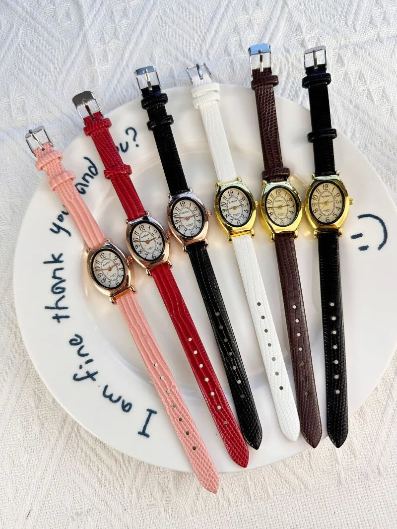Fashion Oval Dial Women Watches Luxury Leather Strap Retro Ladies Quartz Watch Dropshipping Reloj De Mujer 시계 여성