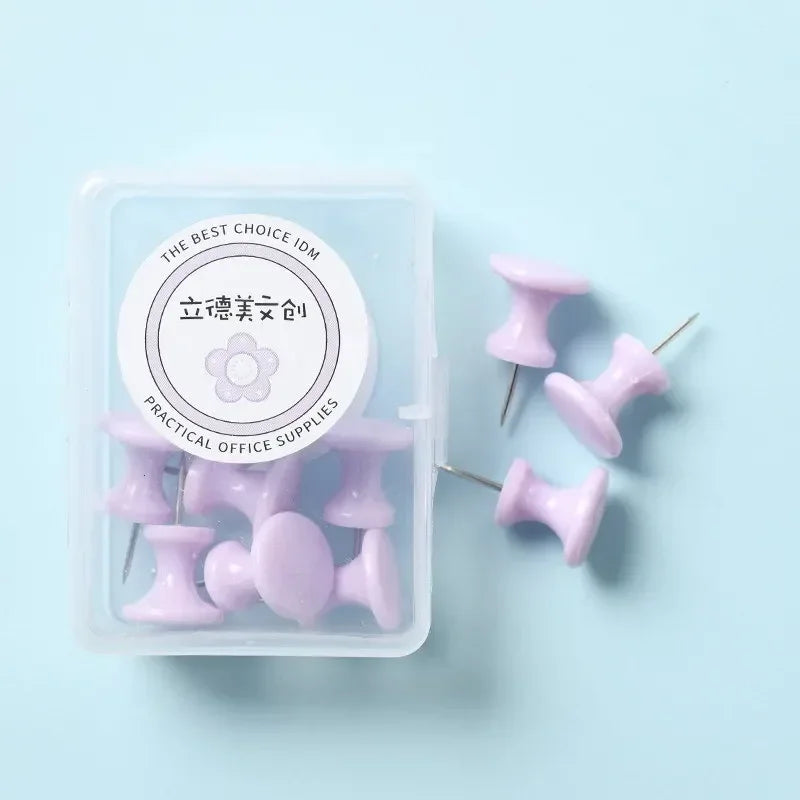40/10Pcs Pink/Green/Purple Push Pins Thumb Thumbtack Board Pins Drawing Photo Wall Studs Office School Supplies
