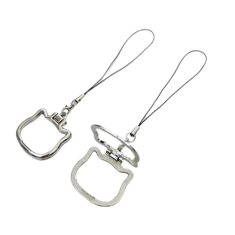 Mobile Phone Lanyard Multifunctional Stand Universal Metal Folding Ring Pendant Lanyard Desktop Support Stand