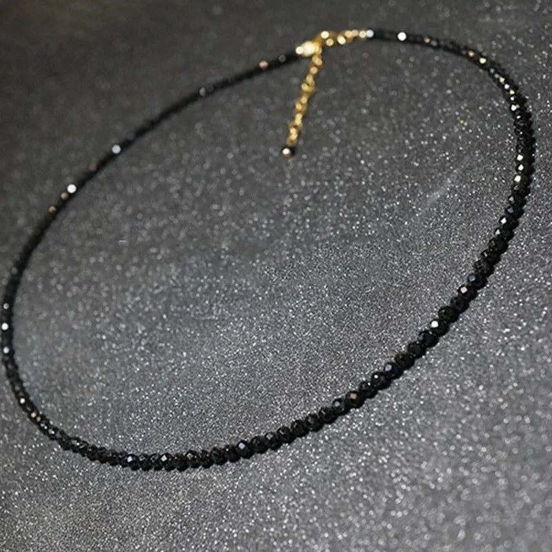 Fashion Black Clear Beads Chain Short Choker Necklace Female Jewelry Women Sweet Necklaces Bijoux Femme Ladies Party Gift