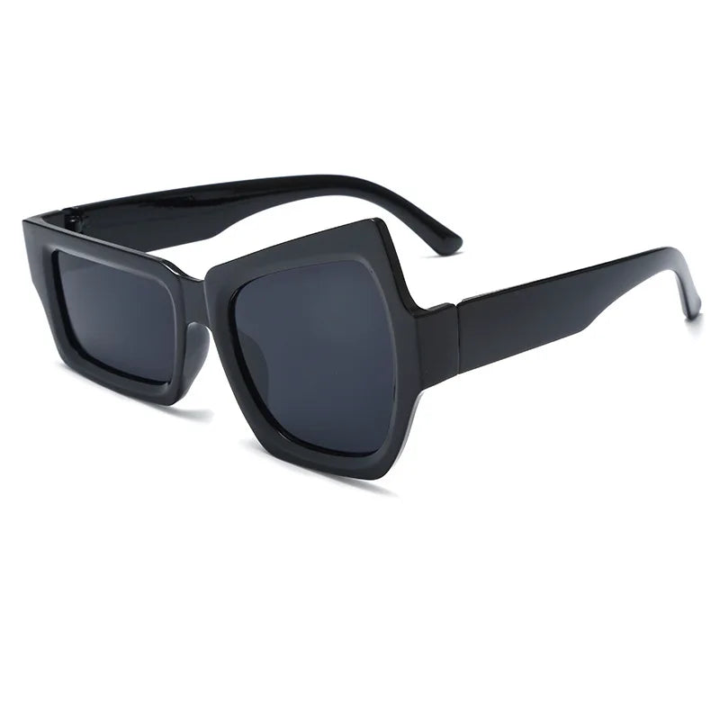 Funny Glasses With Raised Eyebrows on One Side Fashion Hip Hop Sunglasses Irregular Personality UV400 Sun glasses for Men Women