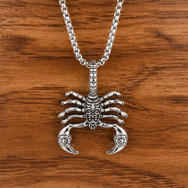 Hip Hop Rock Scorpion Pendant Necklace For Men Women Vintage Trendy Stainless Steel Insect Neck Chain Punk Cool Party Jewelry