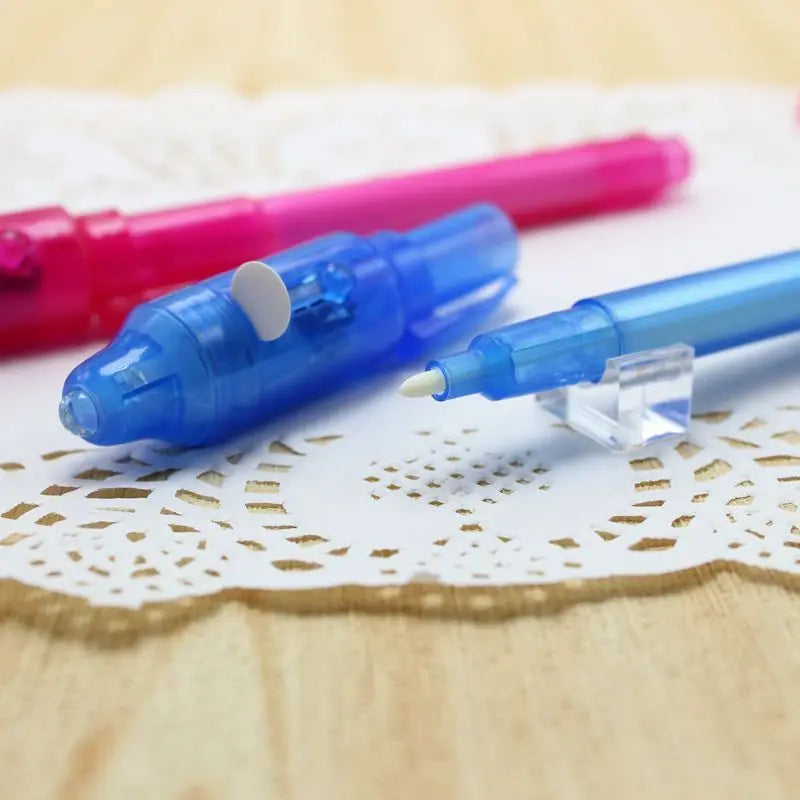 Luminous Light Pen Magic Purple 2 In 1 UV Black Light Combo Drawing Invisible Ink Pen Learning Education Toys for Child