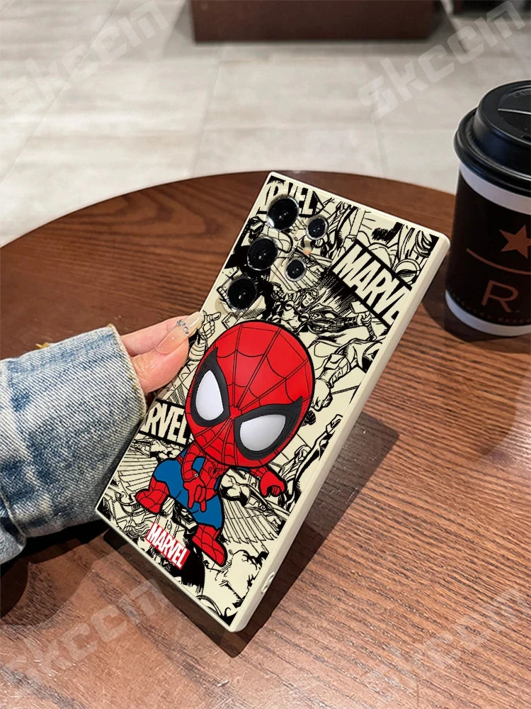 Marvel Spider Man Deadpool Phone Case For Samsung Galaxy S24 Ultra S23 FE S22 S20 Plus A15 A35 A50 A51 A54 A55 A71 A72 A73 Cover