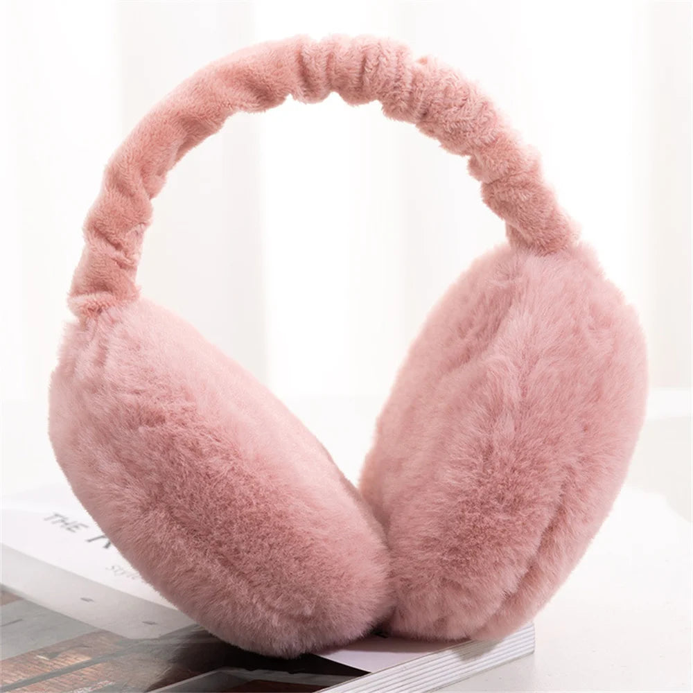 Furry Earmuffs Sequins Stars Pattern Winter Warm Earmuffs Foldable Plush Ear Muffs Women Outdoor Skiing Ear Warmer Earflap Lady