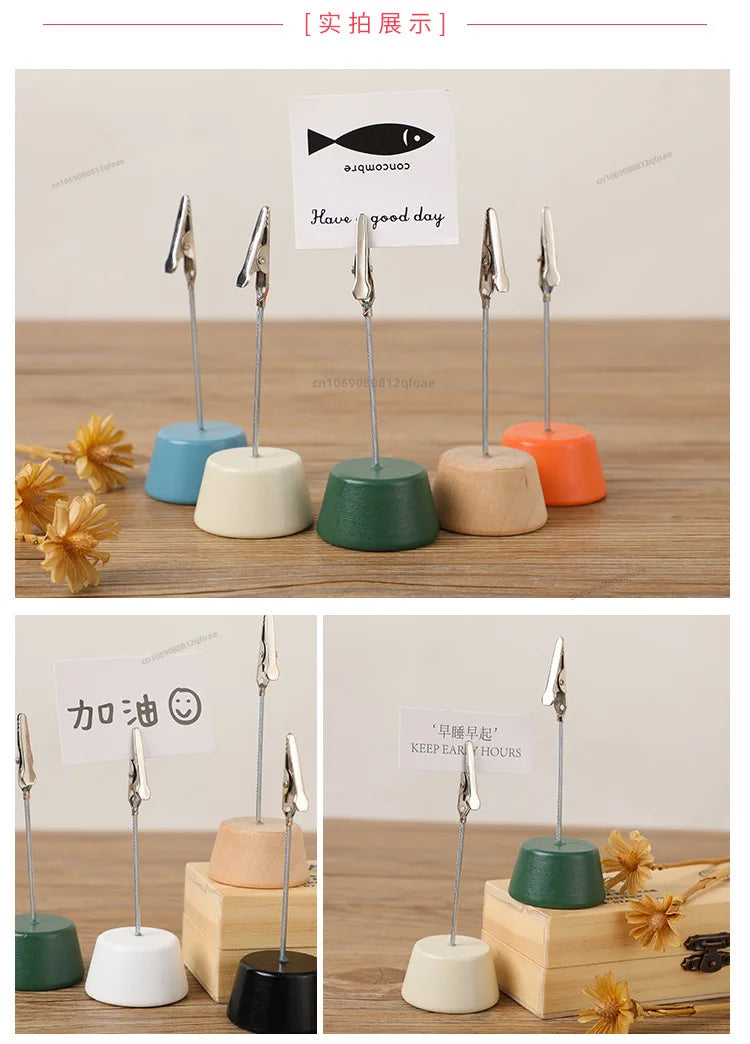 1PC Memo Clip Holders Place Card Stand Metallic Table Number Stand Photo Paper Clamp Romantic Photo Clip Desktop Decoration