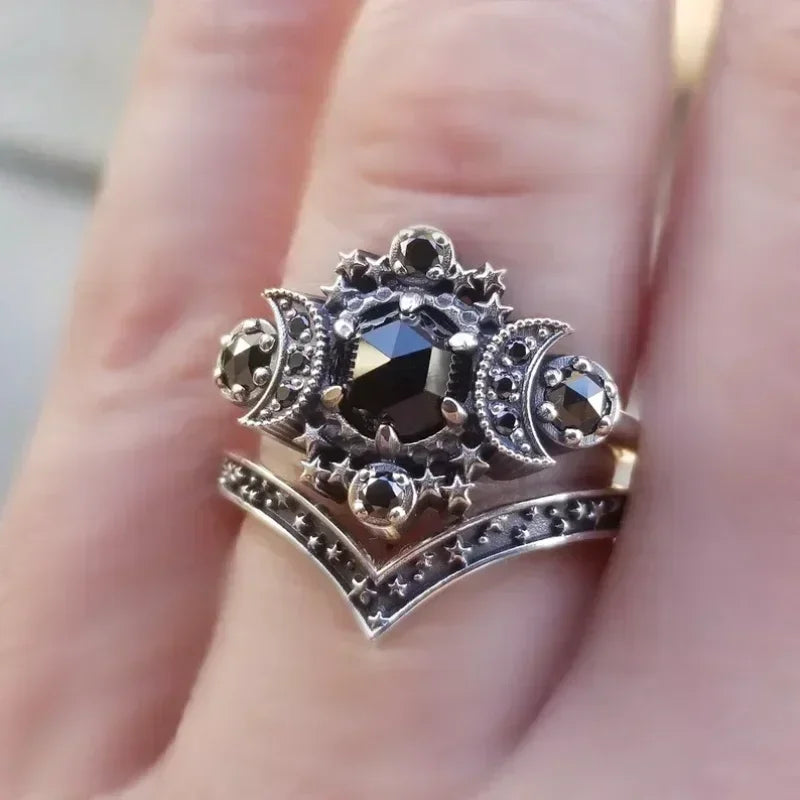 Punk Skull Retro Gothic Rings for Women Men Halloween Goth Witchcraft Accessories Purple Color Rings Fashion Jewelry Gifts
