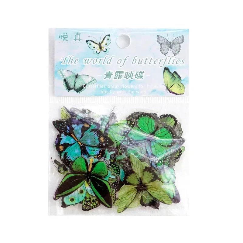 40sheets/pack Vintage Gilding butterfly Notebook Decorative Stickers Decorative Stickers For Scrapbooking Label Diary