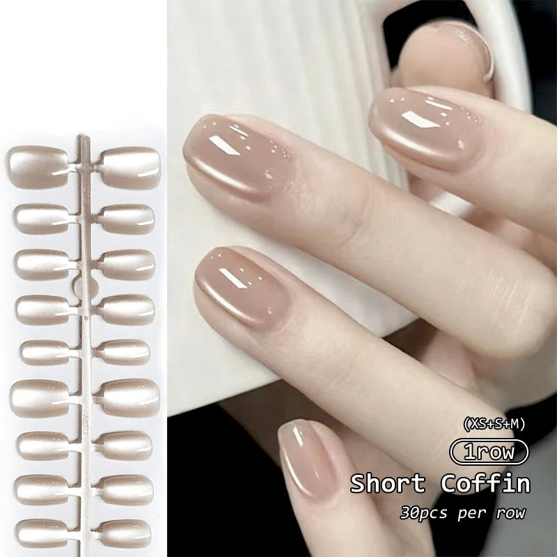 30Pcs Nail Tip Fake Nail Fashion Wearable False Nails Simple Full Cover Press on Nails DIY Wear Nail Tool