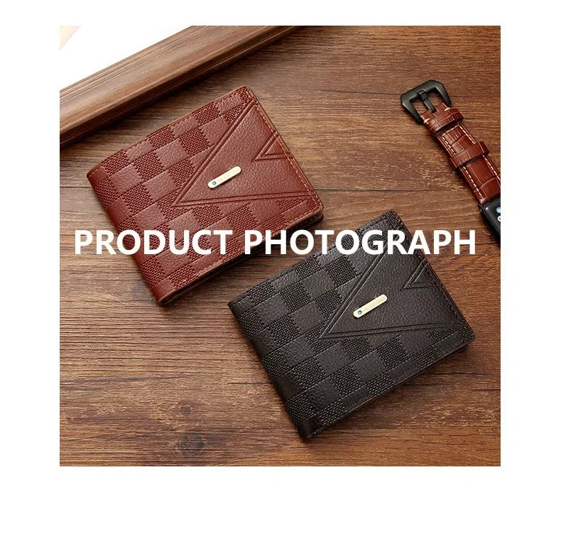 Men's Wallet Short Anti-theft Brush Anti-degaussing Business Wallet Youth Cross Light Luxury Large Capacity Multi-card