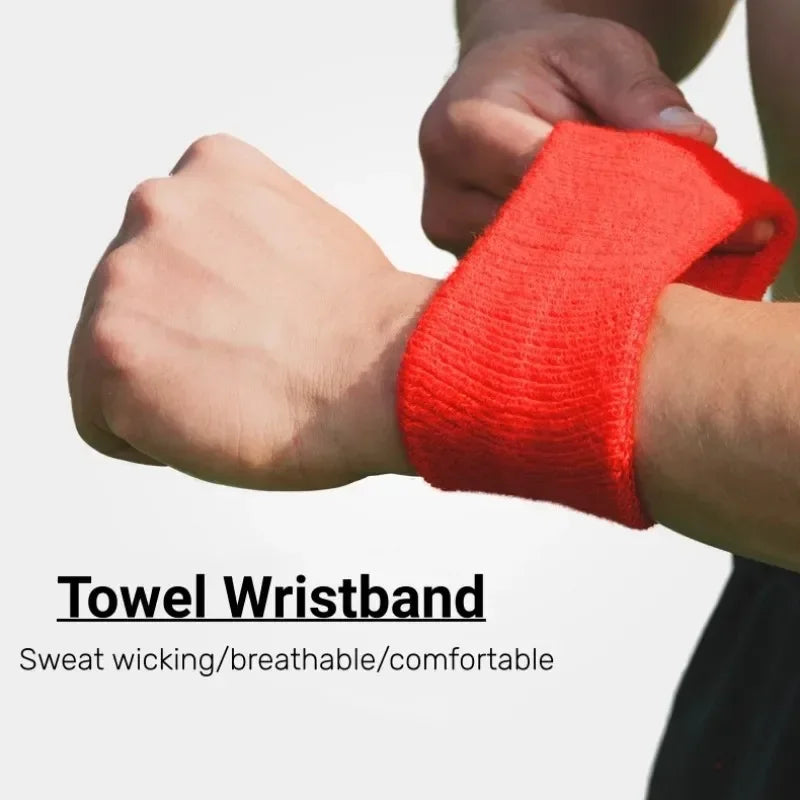 Cotton Fitness Run Sweatband Gym Wristband Sport Bracers Sweat Towel Wrist Support Band Cuff Tennis Wrist Guard Protector Strap