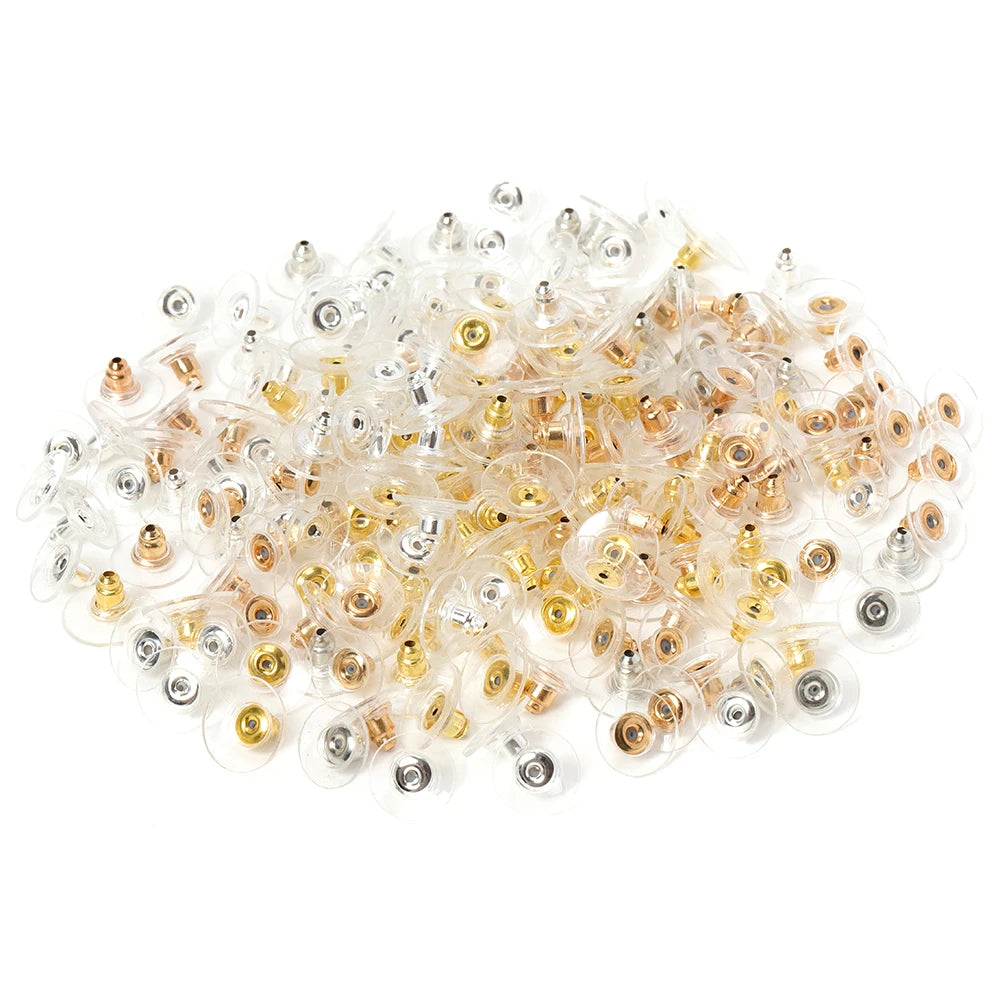 100pcs/lot Silicone Rubber Earring Backs Stopper Earnuts Stud Earring Back For DIY Jewelry Making Findings Accessories Supplies