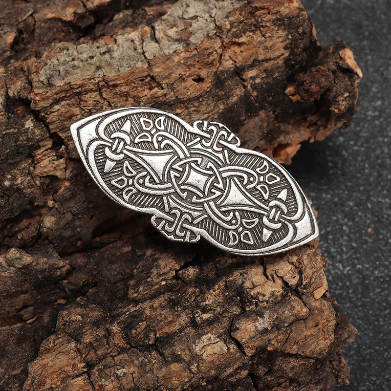 Vintage Norse Mythology Iceland Norse Shield Brooch Medieval Clothing Fastener Clothes Scarf Cloak Jewelry for Men Women