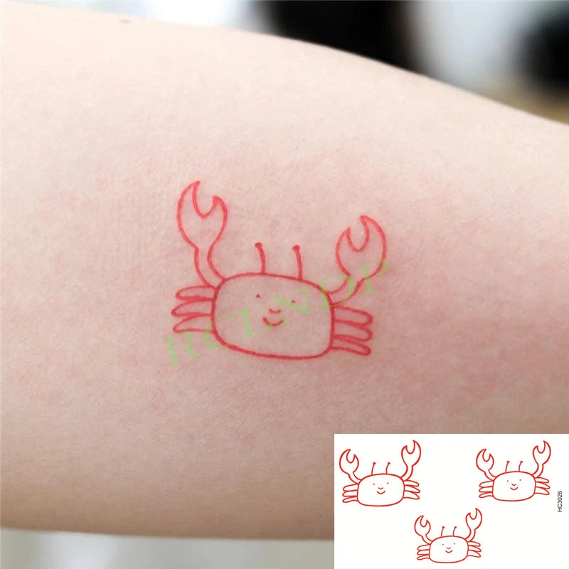 Waterproof Temporary Tattoo Sticker Anime Cartoon Kids Sea Love Pattern Flash Tatoo Fake Tatto Body Art for Woman Men