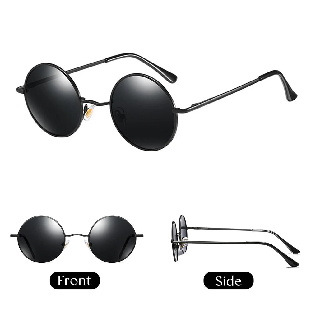 Retro Round Sunglasses For Men Women Metal Hippie Circle Eyeglasses Clear Lens Sun Glasses Goggles Wedding Photo Prop Eyewear