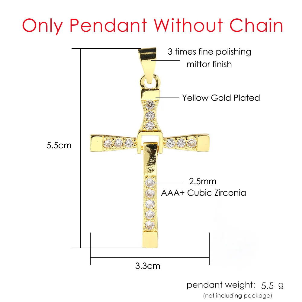 Punk Hiphop Cross Pendant Rope Chain Necklaces for Men Women Hippie Personality Rapper's Accessory Fashion Neck Jewelry for Male