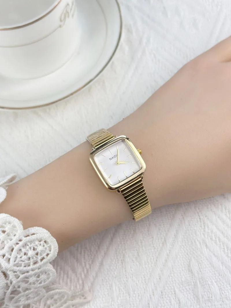 Retro Steel Strap Watch for Women Luxury Gift Square Quartz Watch Students Casual Ladies Wristwatch Dropshipping Reloj Mujer
