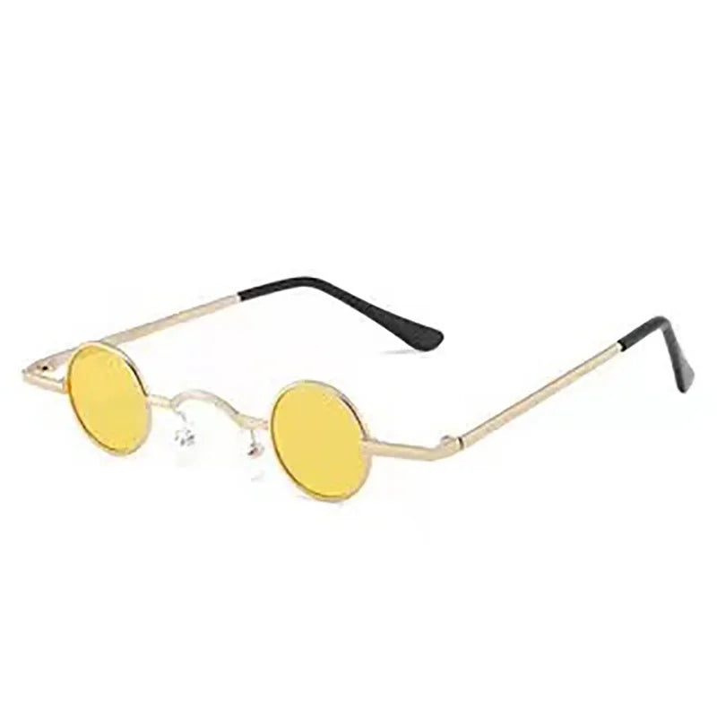 Classic Small Round Sunglasses Man Sunglasses Vintage Rock Punk Black Metal Steampunk Sun Glasses Women Mini Hip Hop Sunglasses