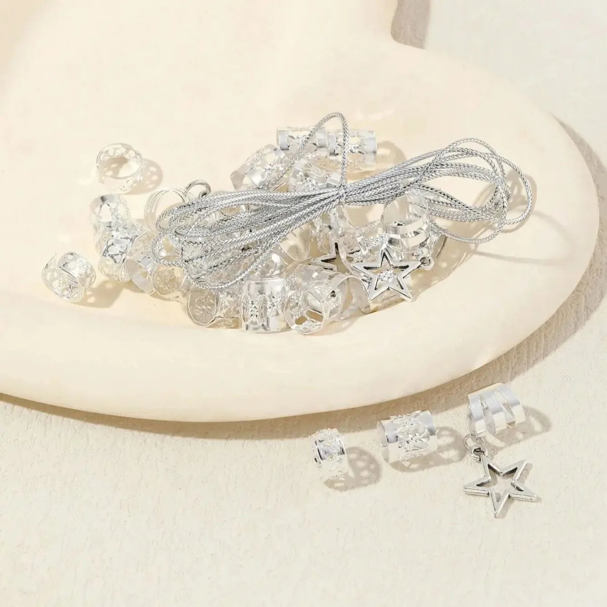 36pcs Dreadlock Hair Rings Adjustable Cuffs Clip Hair Braids Dirty Braids Bead Hairpin Hair Accessories Headwear for Women Girls