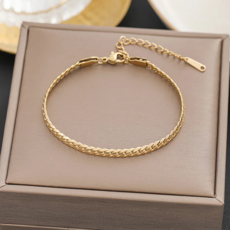 316 Stainless Steel Butterfly Heart Belt Twist Multilayer Chain Bracelet For Women Jewelry Party Gifts Bijoux Pulsera