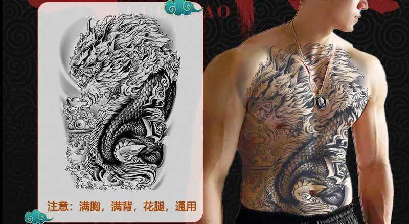 Angel Wings God Tattoo Stickers Realistic Juice Ink Semi Permanent Full Back Body Tattoo Temporary Lasting 2 Weeks Men Adult