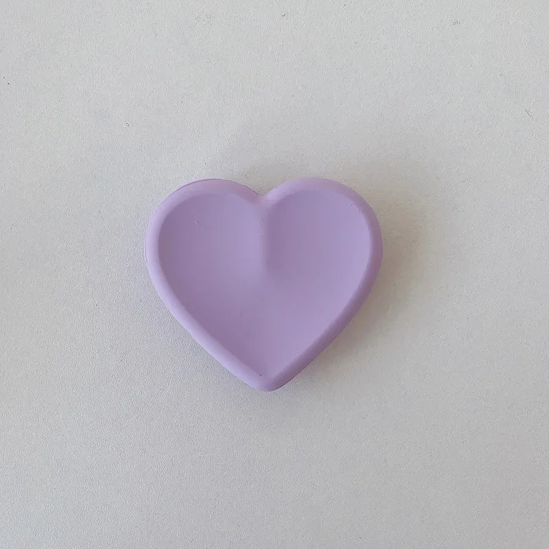 Silicone Heart-Shaped Round Phone Grip Stand Holder Pocket Socket Griptok Foldable Finger Ring Phone Stand For Iph Mobile Phone