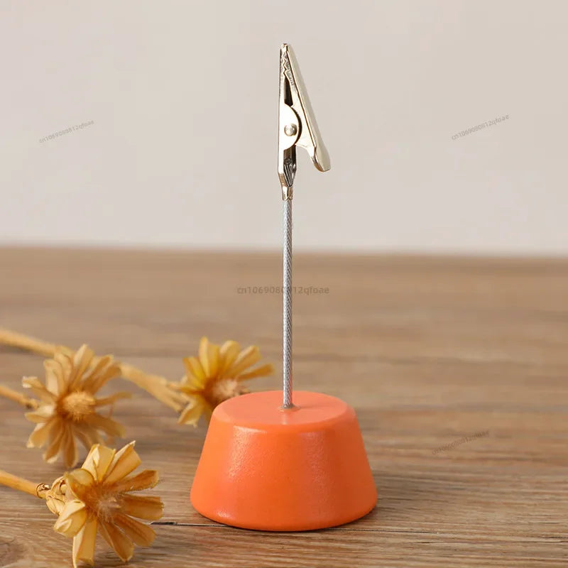 1PC Memo Clip Holders Place Card Stand Metallic Table Number Stand Photo Paper Clamp Romantic Photo Clip Desktop Decoration