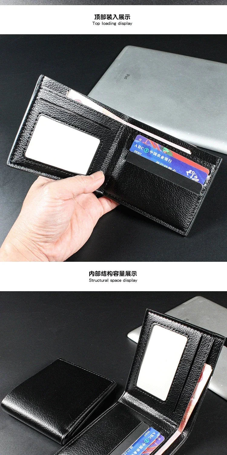 Men's Wallets Premium Product  for Man Short Black Walet Portefeuille Homme  Purse  Clutch Purse  Card Holder  Photo Holder