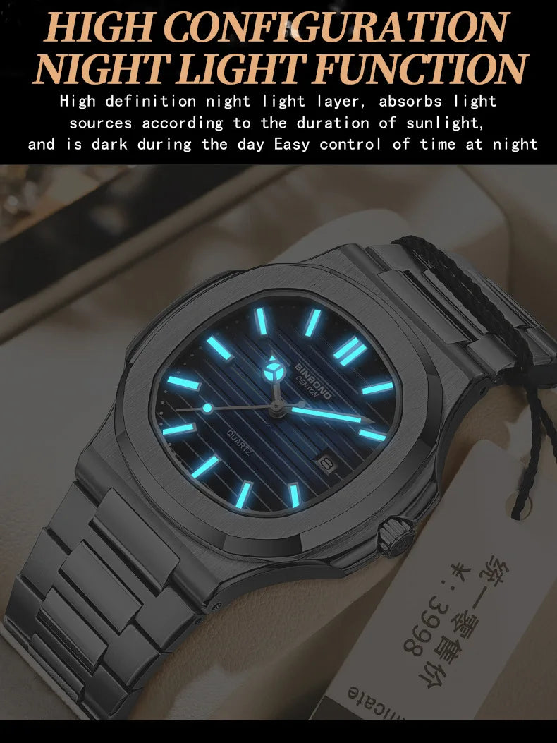 UTHAI CQ249 Luxury men's quartz Watch waterproof ultra-thin watch stainless steel Man watch clock sport Relo watches for man