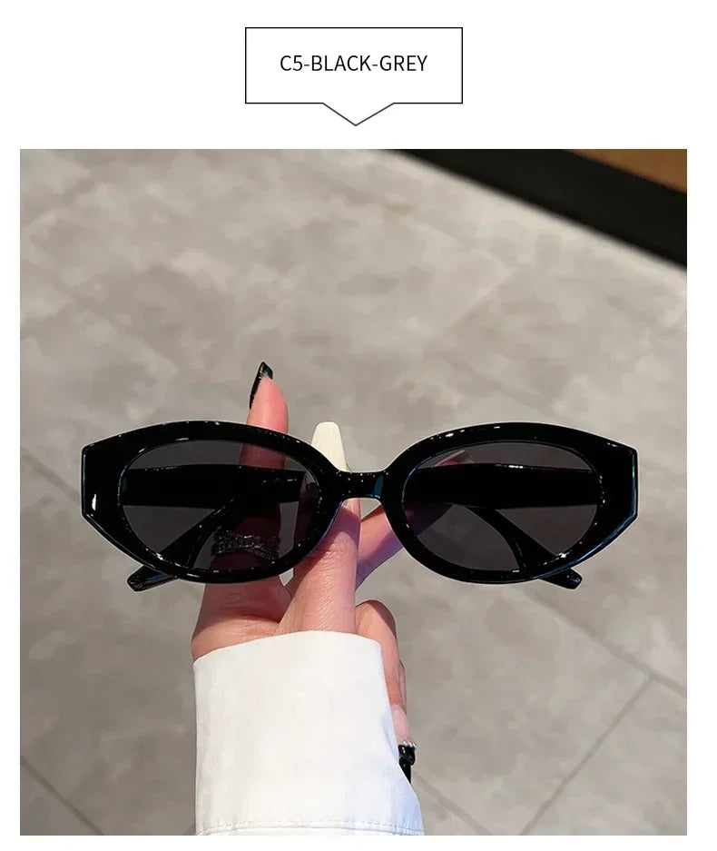 Popular Fashion Oval Women Luxury Sunglasses Retro Brand Designer Jelly Color Shades UV400 Men Rivets Sun Glasses