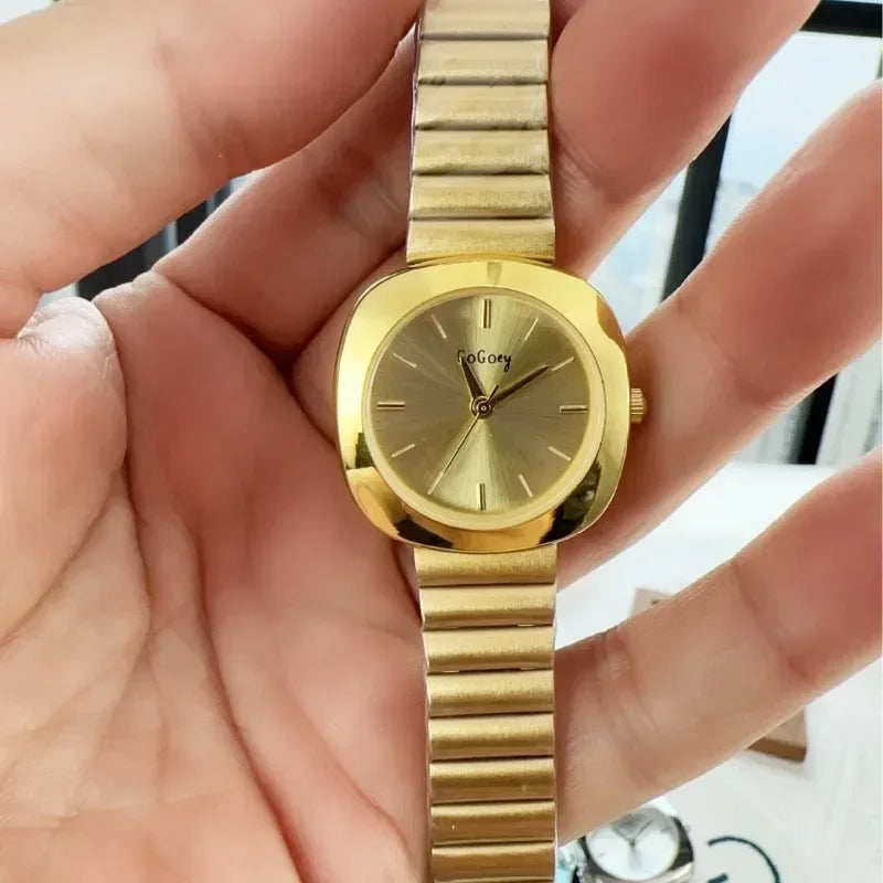 Ladies Simple Gold Quartz Watch Brand Watches for Women Adjustable Stainless Steel Strap Luxury Gift Wristwatches Dropshipping