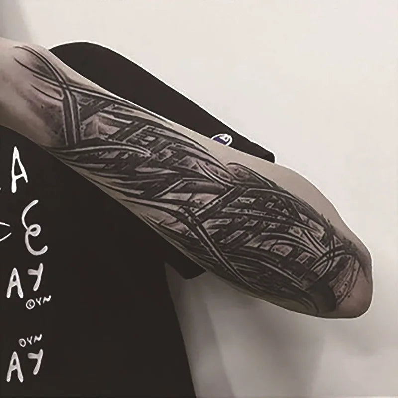 Long Lasting Temporary Tattoo Stickers Men Arm Sleeve Body Painting Juice Ink Fake Tattoo For Male Adult Semi Permanent Tattoos