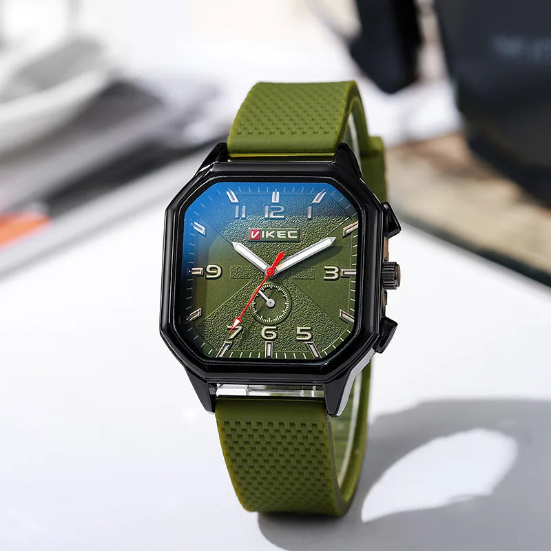 Brand Big Dial Men Watch Dropshipping Square Sports Watch Luxury Silicone Strap Gift Clock Student Wristwatch Wholesale