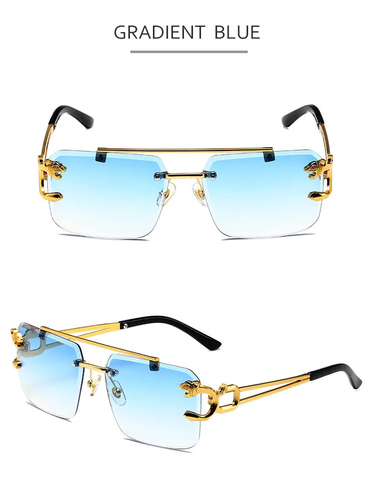 Vintage Rimless Sunglasses for Men Steampunk Sunglasses Retro Women Punk Fashion Glasses Retro Shades Gafas De Sol Sonnenbrill