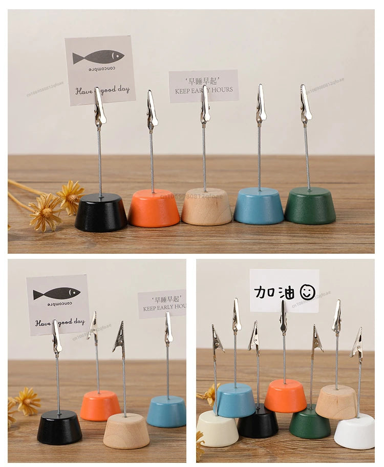 1PC Memo Clip Holders Place Card Stand Metallic Table Number Stand Photo Paper Clamp Romantic Photo Clip Desktop Decoration