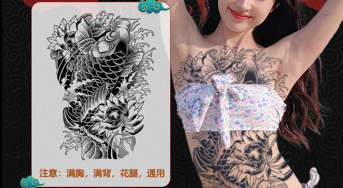 Angel Wings God Tattoo Stickers Realistic Juice Ink Semi Permanent Full Back Body Tattoo Temporary Lasting 2 Weeks Men Adult